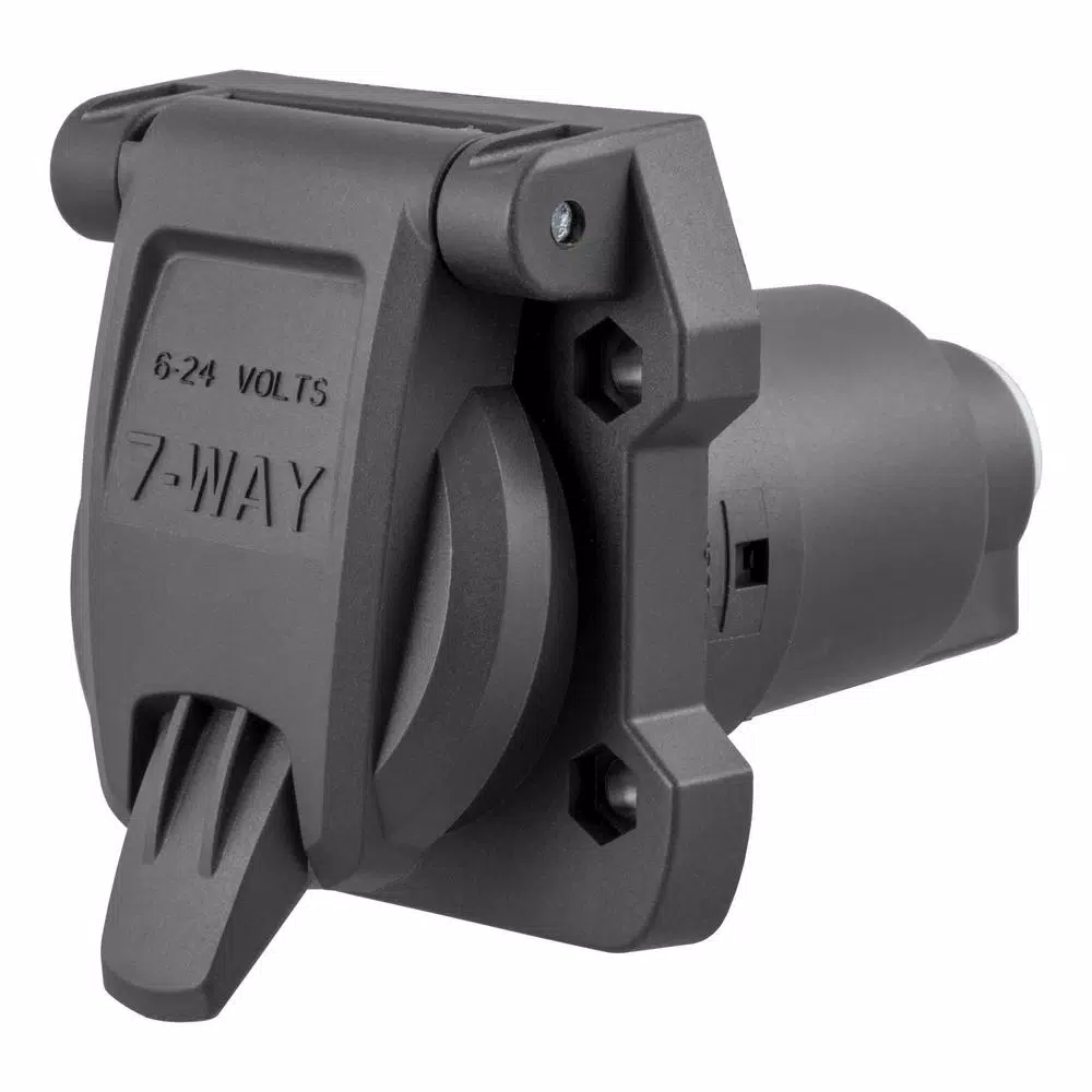 CURT 7-Way RV Blade Connector Socket - Heavy-Duty Vehicle Side Trailer Connector
