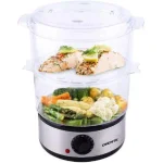 Ovente 2-Tier Electric Food Steamer, 5-Quart Capacity, 400W, Silver thumbnail 8