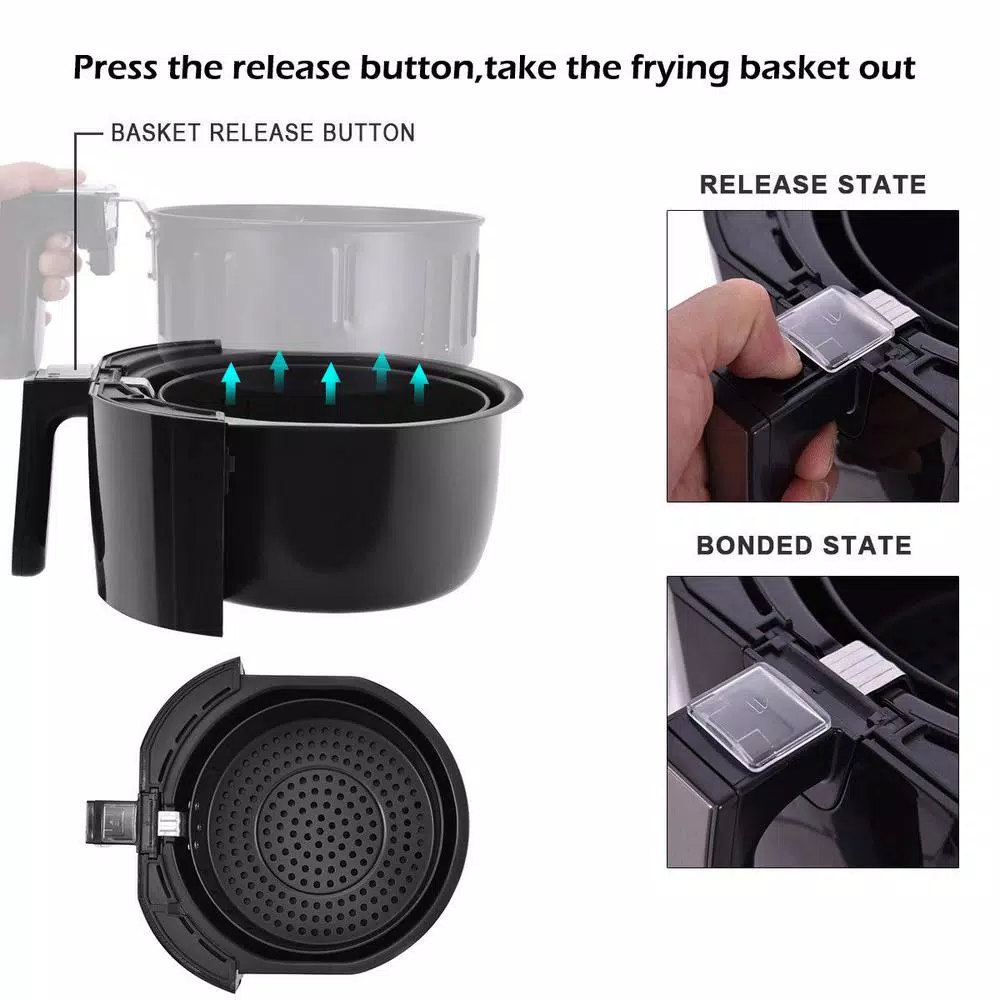 Costway 1400W Electric Air Fryer, 3.4 Qt. Digital LCD Touch Screen, Adjustable Temperature & Timer