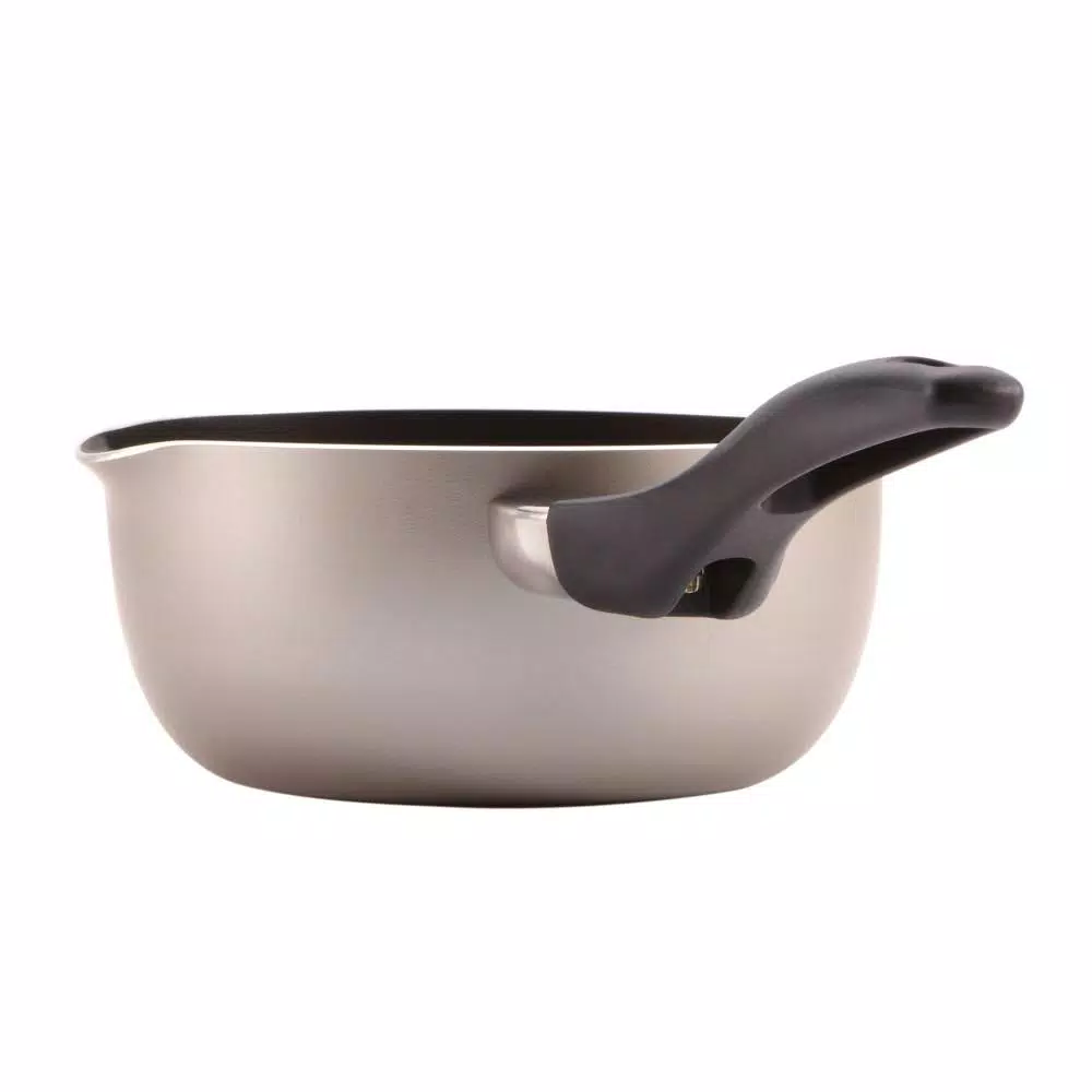Farberware 1-Quart Nonstick Aluminum Saucier, Stainless Look, Dishwasher Safe