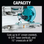 Makita 18V X2 LXT 12 in. Brushless Dual-Bevel Sliding Compound Miter Saw Kit with Bonus 18V LXT Jigsaw thumbnail 10