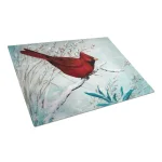 Caroline's Treasures Cardinal Winter Red Bird Tempered Glass Large Cutting Board, Decorative Rectangle Chopping Board thumbnail 1