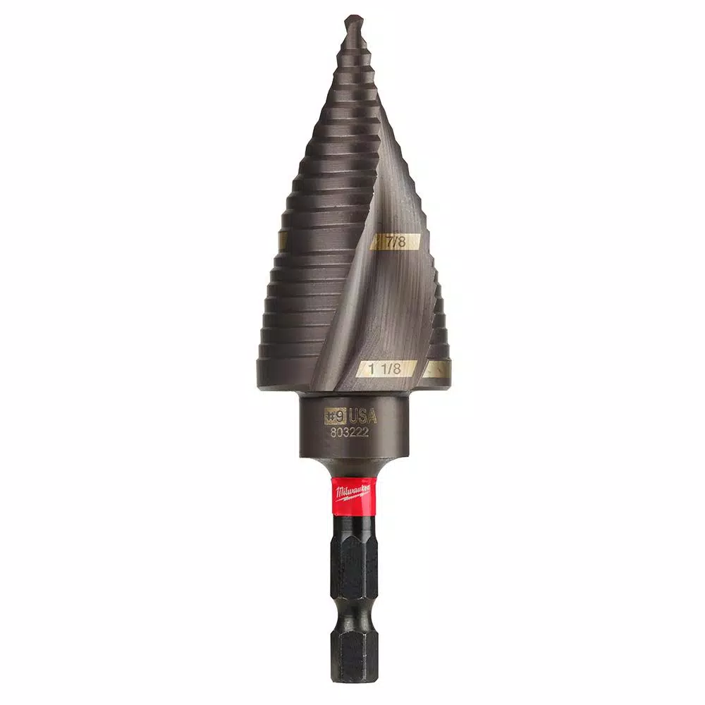 Milwaukee SHOCKWAVE Impact-Duty Titanium Step Bit, 7/8 in. to 1-1/8 in., #9