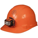 Klein Tools Orange Non-Vented Hard Hat with Integrated Headlamp and Ratchet Suspension thumbnail 1
