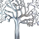 Benjara Modern Silver and Black Aluminum Tree Sculpture Decor with Block Base thumbnail 3