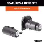 CURT 7-Way RV Blade Connector Plug & Socket Kit with Hardware thumbnail 4