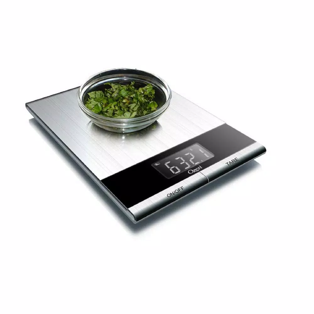 Ozeri Ultra Thin Digital Kitchen Food Scale, Stainless Steel, 11 lb Capacity