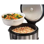 Hamilton Beach 20-Cup Stainless Steel Rice and Hot Cereal Cooker with Rice Rinser and Steam Basket thumbnail 8