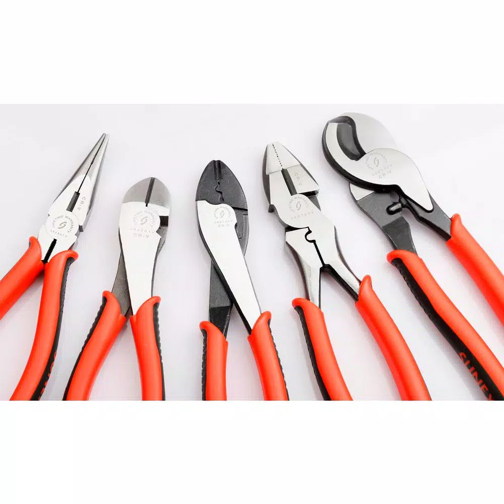 SUNEX TOOLS Sunex 3607V Professional 5-Piece Pliers Set with Roll Pouch