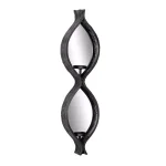 LITTON LANE Eclectic Figure Eight Black Metal Mesh Wall Sconces with Mirror Inlays, Set of 2 thumbnail 3