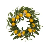 Gerson International 24 in. Lemon Wreath with Yellow Berries and White Blossoms thumbnail 1