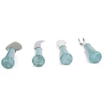 Mind Reader 4-Piece Stainless Steel Cheese Knife Set with Blue Galvanized Handles thumbnail 5