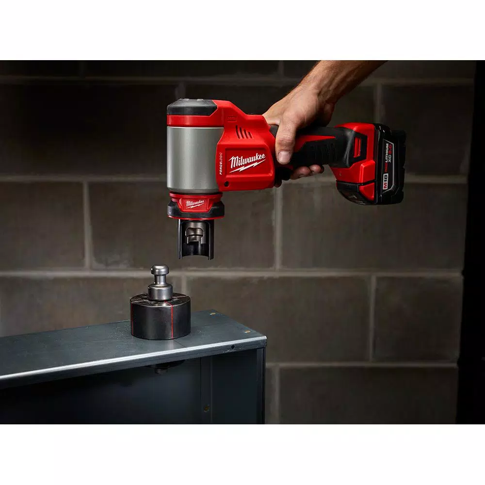 Milwaukee M18 FORCE LOGIC 10 Ton Knockout Tool Kit with Bonus Impact Driver and Step Bits