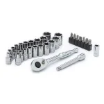 Husky 30-Piece 1/4 in. Drive SAE/Metric Ratchet and Socket Set thumbnail 1