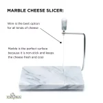 Fox Run White Marble Cheese Slicer Board with Stainless Steel Wire and 2 Replacement Wires thumbnail 4