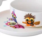 BergHOFF Essentials MonsterChefz 3-Piece White Porcelain Kids Mealtime Set thumbnail 2