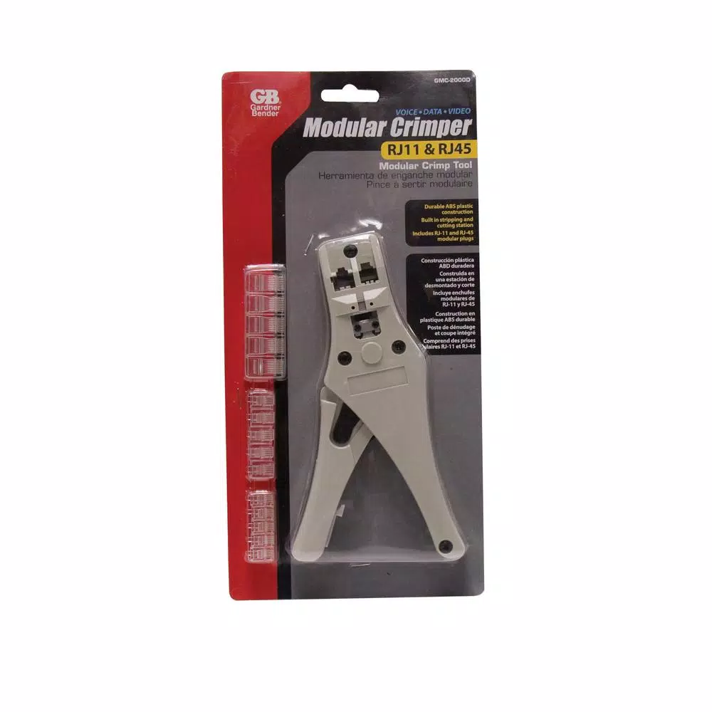 Gardner Bender RG11 RJ45 RJ11 Modular Plug Crimper and Stripping Tool