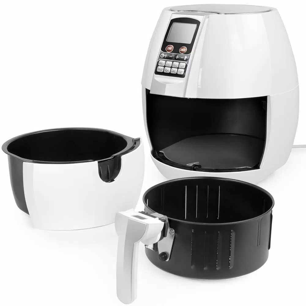 Ensue 3.7 Qt. White Digital Air Fryer with 8 Smart Programs and Rapid Air Technology