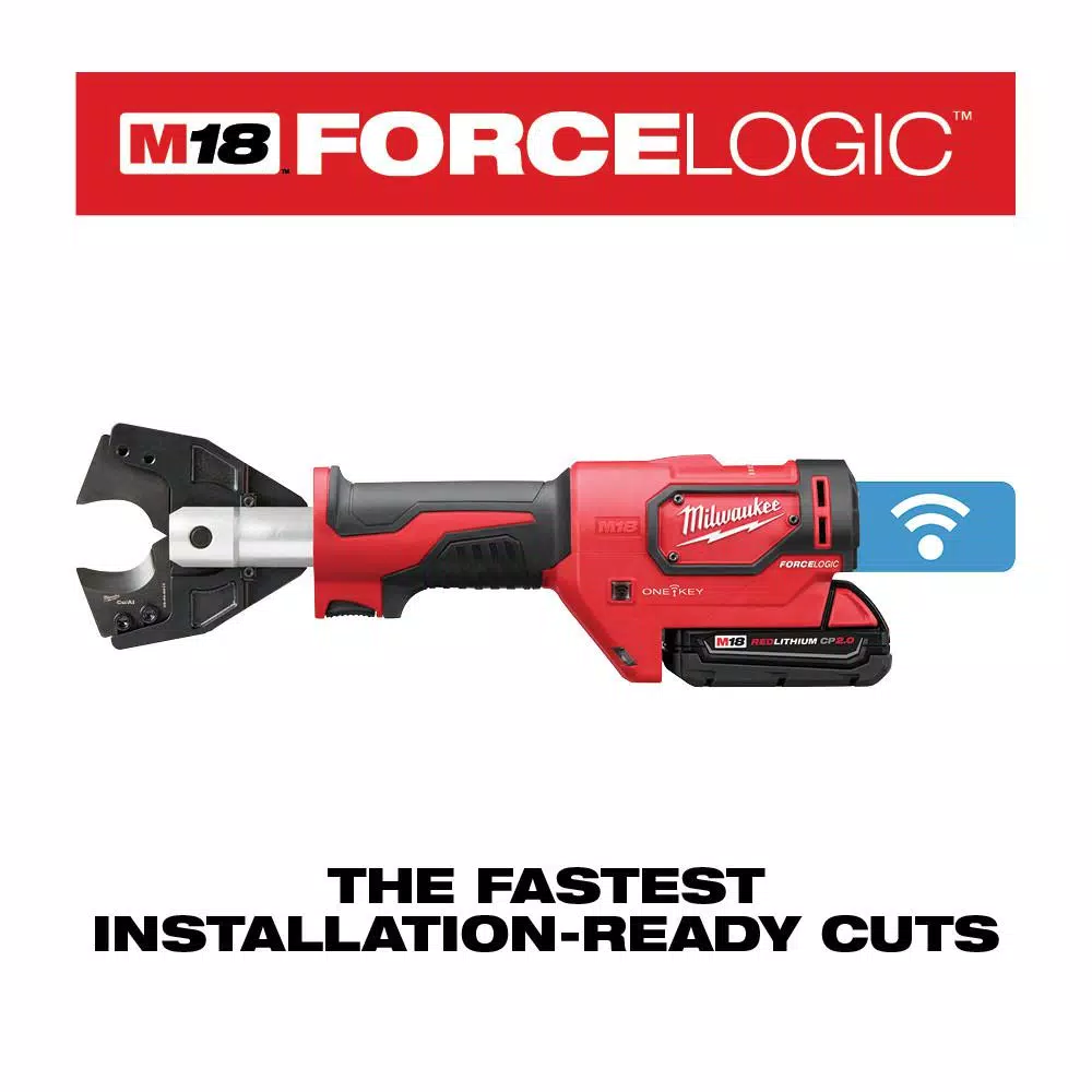 Milwaukee M18 FORCE LOGIC Cordless Cable Cutter Kit with 477 ACSR Jaws, 2.0Ah Battery & Charger