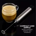 Ovente Stainless Steel Handheld Milk Frother and Electric Beverage Mixer, Silver thumbnail 6