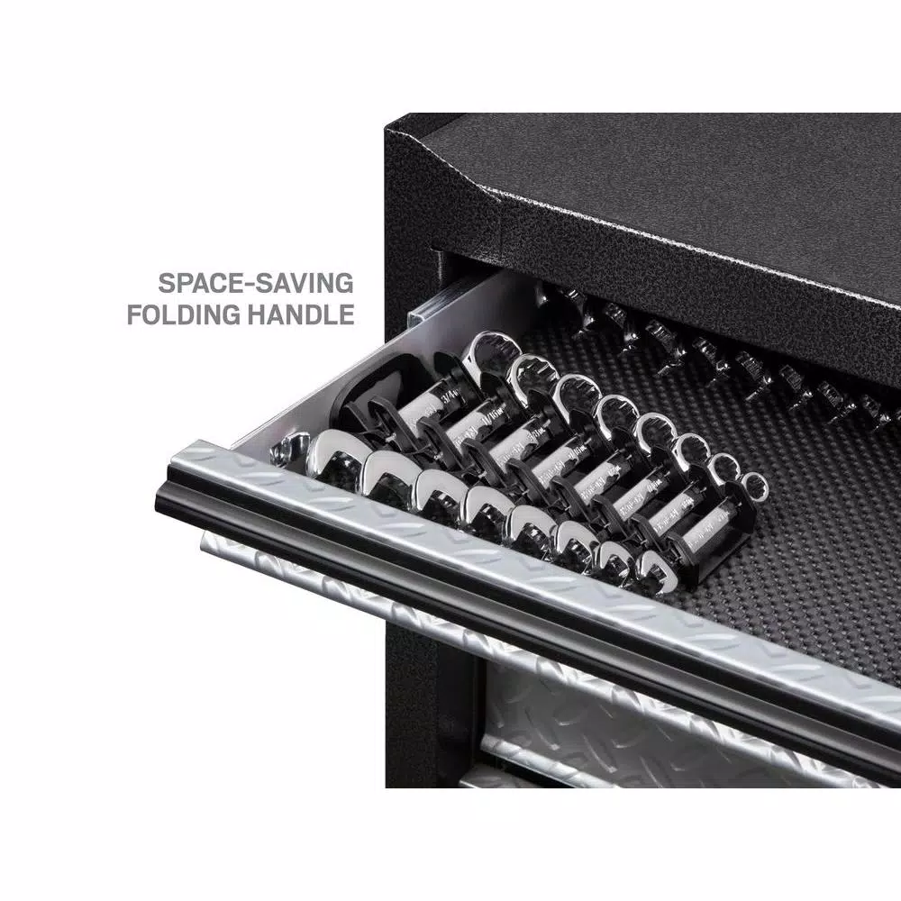 TEKTON 8-Tool Store-and-Go Stubby Wrench Keeper, Low Profile Toolbox Organizer, Black