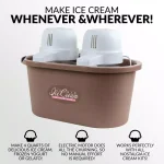 Nostalgia 4 Qt. Double Flavor Ice Cream Maker, Brown Countertop Electric Machine thumbnail 4