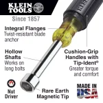 Klein Tools 7-Piece Magnetic Nut Driver Set with 6 in. Hollow Shafts and Cushion-Grip Handles thumbnail 2