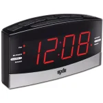 SXE Black Digital LED Clock Radio with Dual Alarms and Battery Backup thumbnail 2