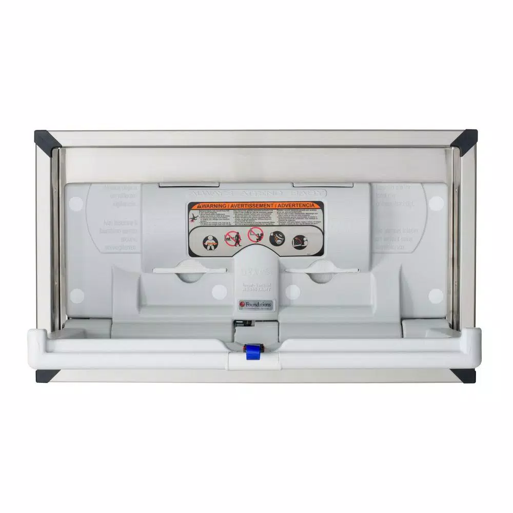 Foundations Horizontal Recessed Baby Changing Station with Stainless Steel Frame