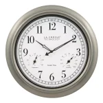 La Crosse Technology 18-Inch Atomic Analog Wall Clock with Thermometer & Hygrometer, Pewter thumbnail 4