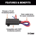CURT Breakaway Battery Charger Compatible with CURT Soft-Trac 1 and Soft-Trac 2 Systems thumbnail 2