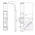 AKDY 65 in. Stainless Steel 8-Jet Rainfall Waterfall Shower Panel System with Handheld Wand thumbnail 13