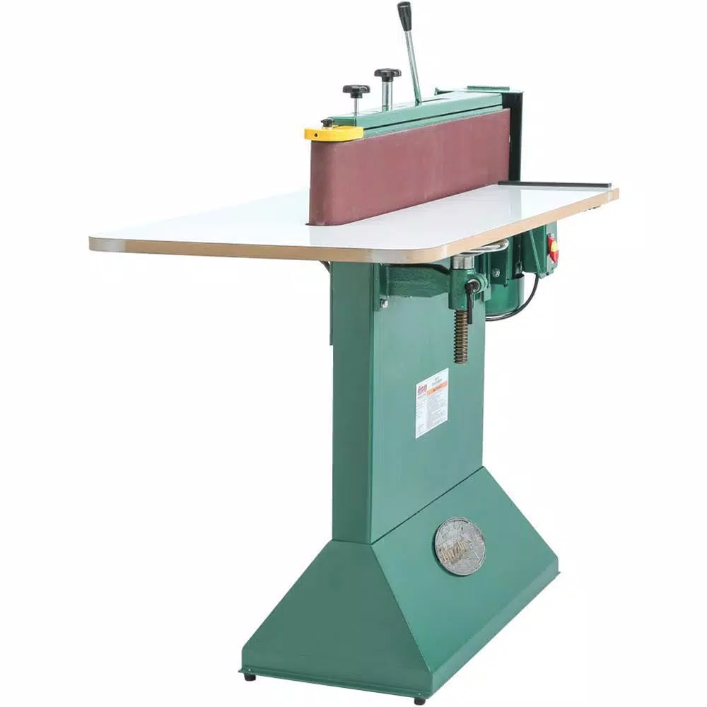 Grizzly Industrial 6 in. x 80 in. Edge Sander with Wrap-Around Table, 20A Stationary Belt Sander