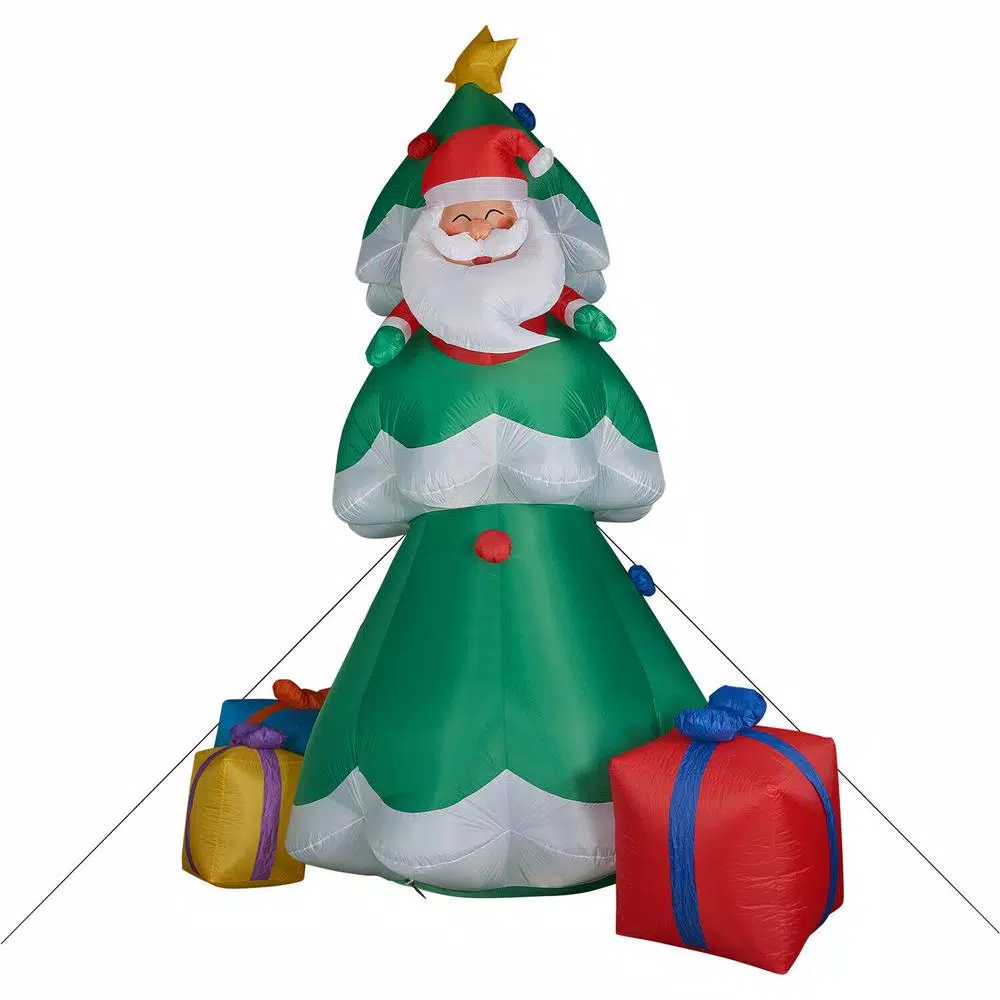 Fraser Hill Farm 20 ft. Christmas Tree Inflatable with Santa and Gifts, Pre-lit Outdoor Holiday Decoration