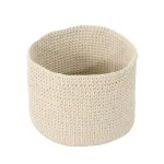 Noble House Derry Round Knitted Cotton Thread Sundries Basket, Beige thumbnail 1