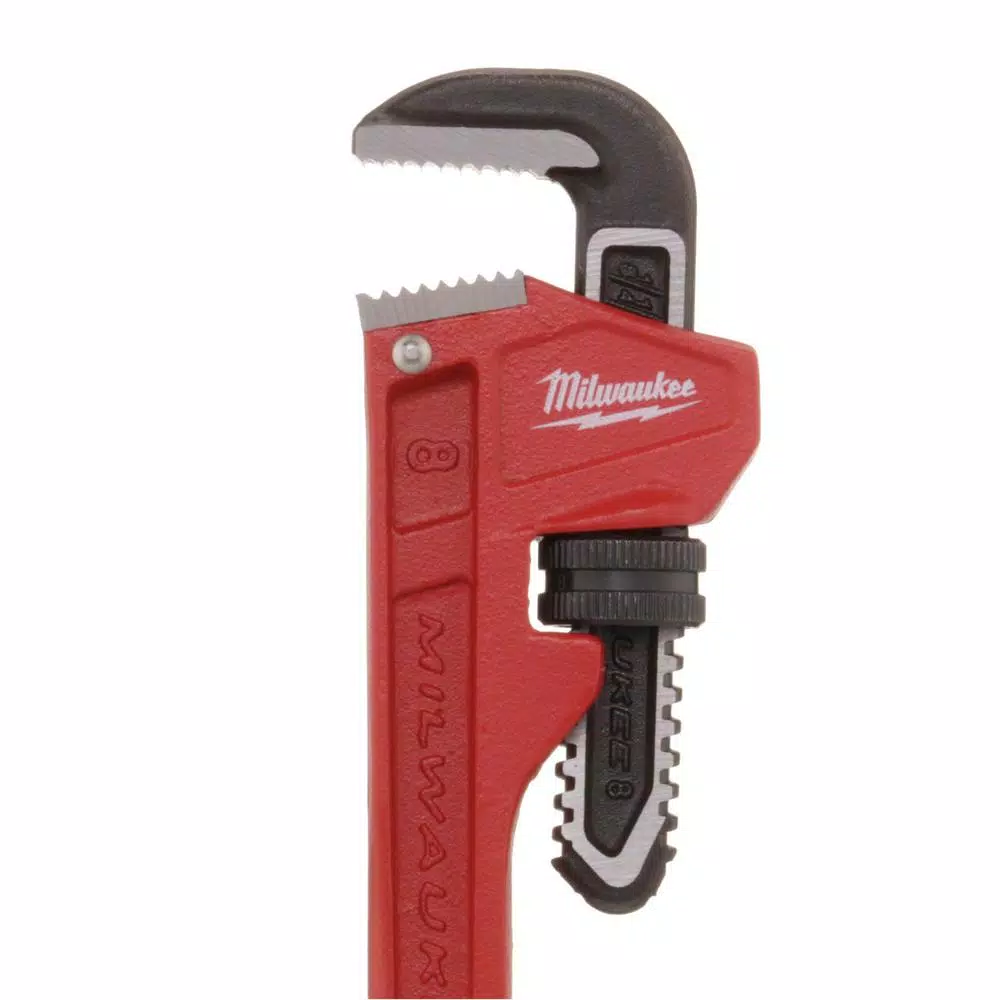 Milwaukee 8 in. Steel Pipe Wrench with Overbite Jaw Design