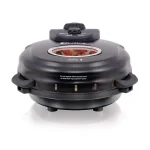 Euro Cuisine 12 in. Black Electric Pizza Maker with Rotating Tray and Lid thumbnail 3