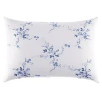 Laura Ashley Charlotte Blue and White Floral Cotton Blend Throw Pillow, 14 x 20 in. thumbnail 1