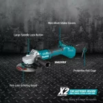 Makita 18V X2 LXT Brushless 7 in. Cordless Angle Grinder with AWS & Electric Brake thumbnail 2