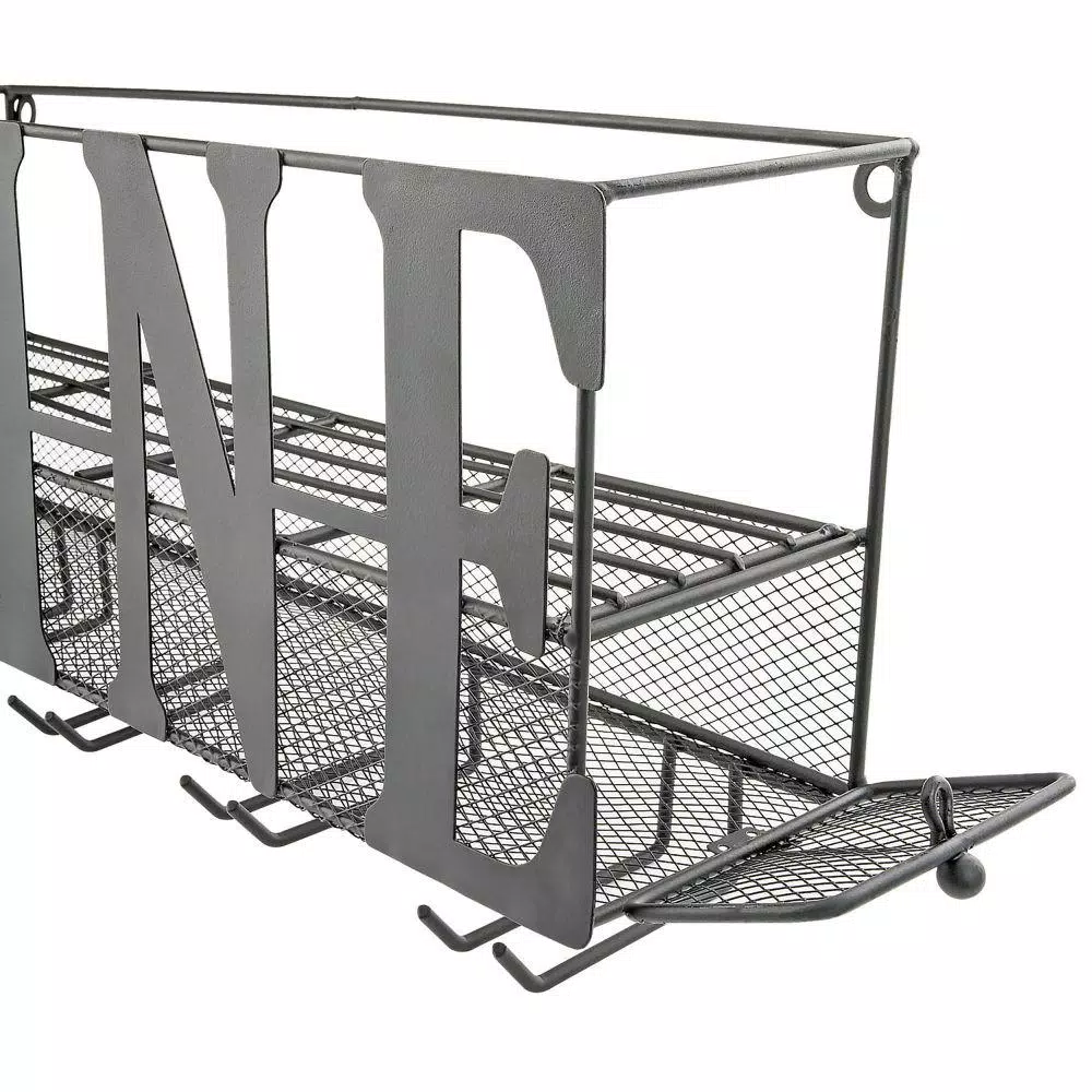 Southern Homewares WINE Wall Mounted Metal Wine Rack and Glass Holder