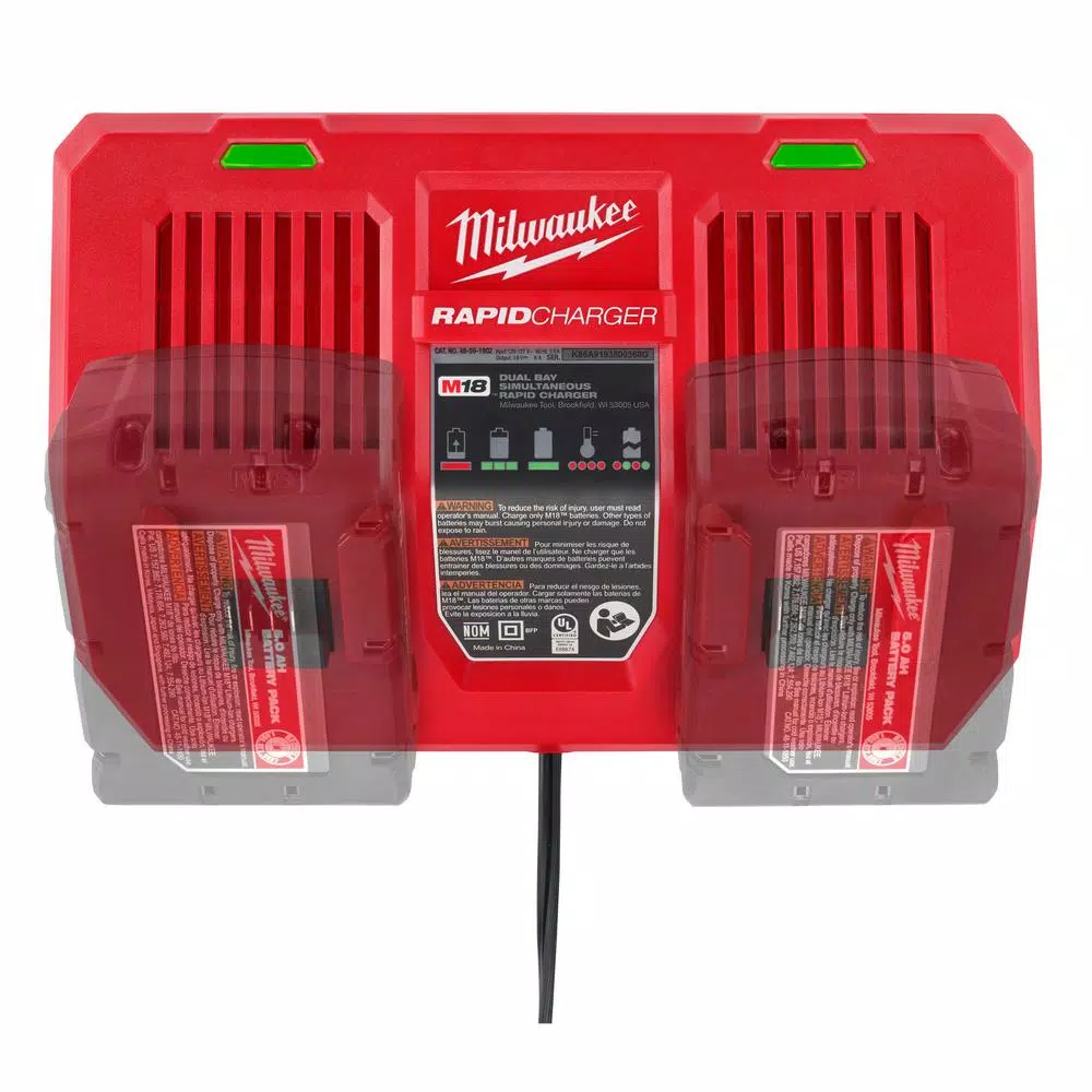 Milwaukee M18 18V Lithium-Ion Dual Bay Rapid Battery Charger