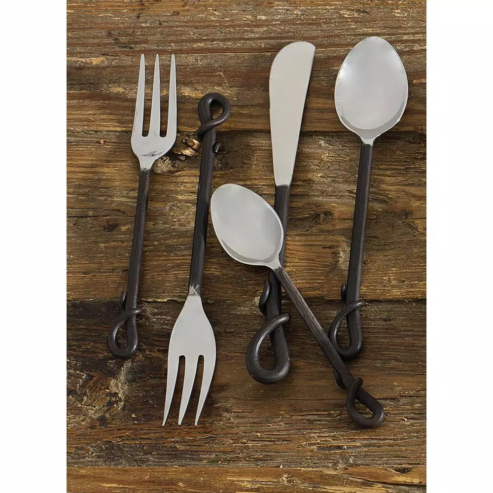 Park Designs Forged Loop 5-Piece Stainless Steel Flatware Set, Service for 1