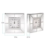 Unbranded Mirrored Table Clock with Beaded Glass Border and Roman Numerals thumbnail 6