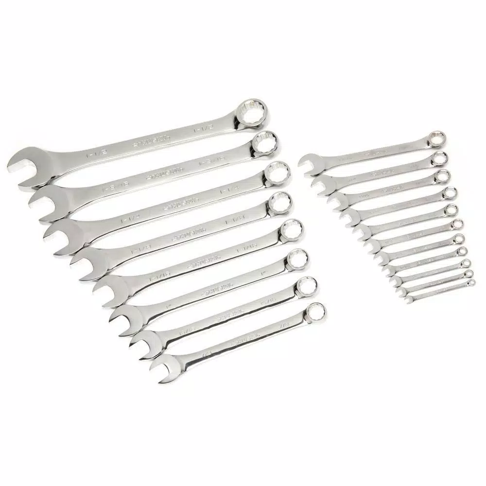 Husky 41-Piece Metric and SAE Combination Wrench Set, Extra-Large Industrial Sizes
