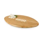 Picnic Time Touchdown 16 in. Oval Bamboo Football Cutting Board and Charcuterie Serving Tray thumbnail 3