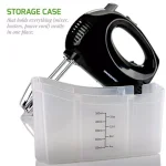 Ovente 5-Speed Ultra Power Hand Mixer with Storage Case, 150W, Black thumbnail 2