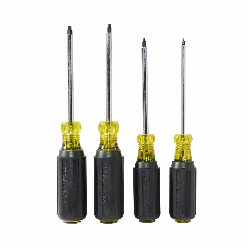 Klein Tools 4-Piece Square Recess Robertson Screwdriver Set with Cushion-Grip Handles