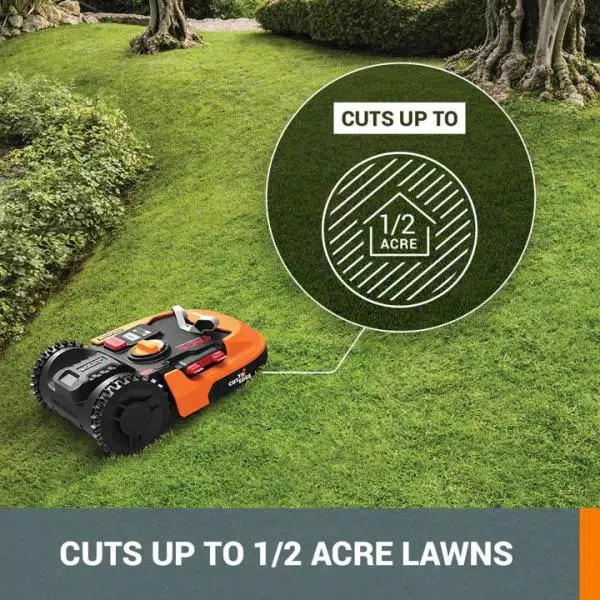 Worx Landroid 20V Robotic Lawn Mower with GPS Module, Brushless Motors & WiFi App, Cuts up to 1/2 Acre