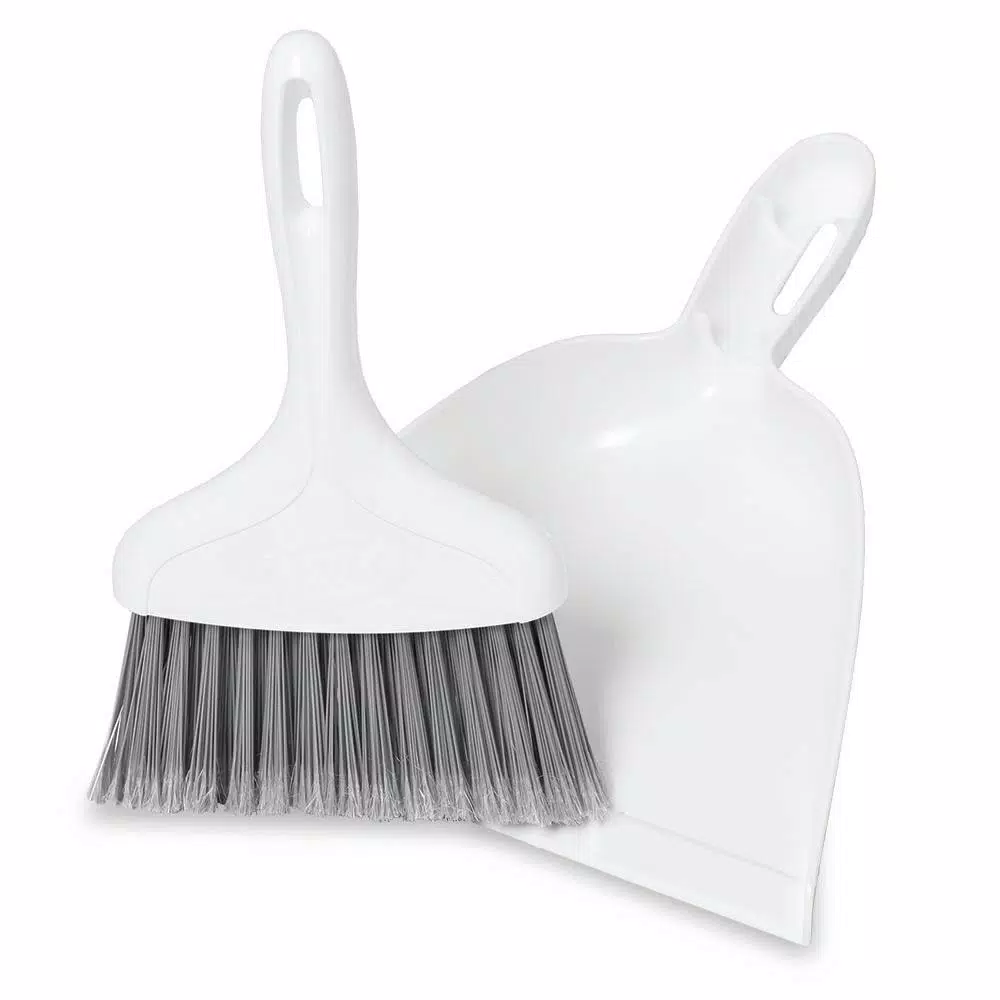 Libman 10 in. Whisk Broom and Dustpan Set, Gray