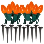 LUMABASE Orange Halloween Pathway Lights, 10-Count C7 Incandescent Bulb Set with 30 ft. Cord thumbnail 1